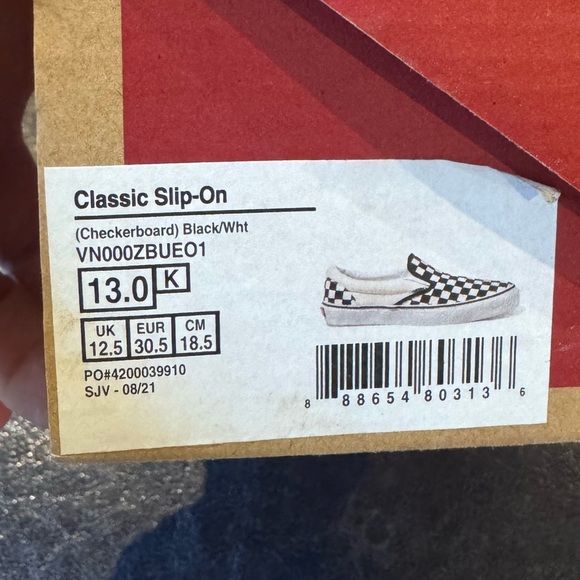 BNIB Vans Checkerboard Slip-On Sneaker Girls Sz 13 - Picture 6 of 6